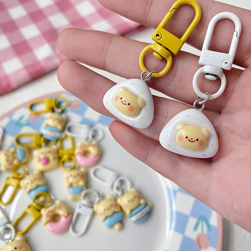 Cute Butter Bear 3D Resin Keychain